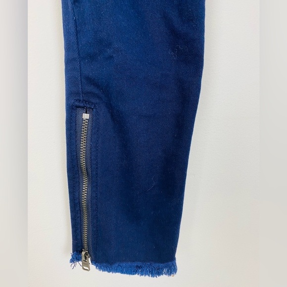 Express Ankle Legging Mid Rise Size 0 Women Skinny Distressed Navy Blue Soft - Picture 7 of 9